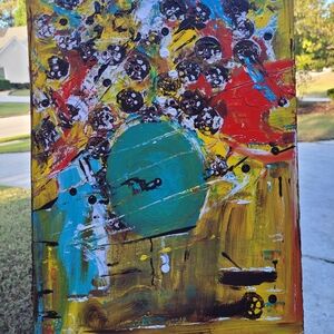 Original abstract painting in acrylics on drywall by Art Worthy collections